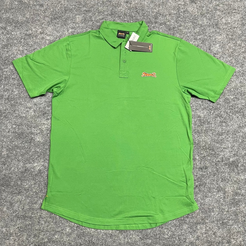 NEW Le Tigre Polo‎ Shirt Mens XL Green Short Sleeve Cotton Classic Golf Preppy